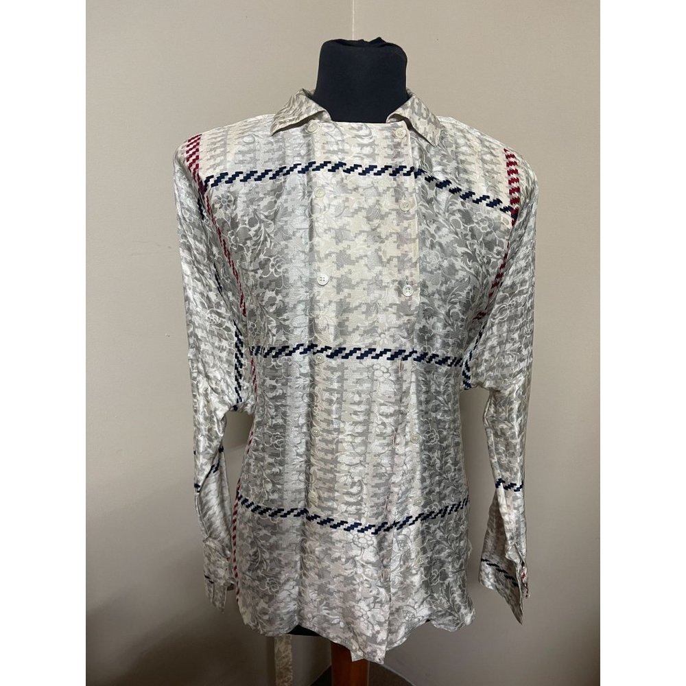 Vintage Gianfranco Ferre Dei Mattioli 100% Silk Kimono Shirt Blouse Size 40(M)